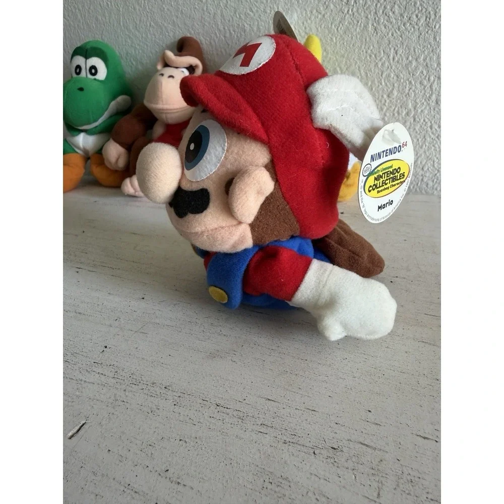 Vintage Plush Nintendo N64 BeanBag Figures Set of 4 Mario Yoshi Bowser Donkey K